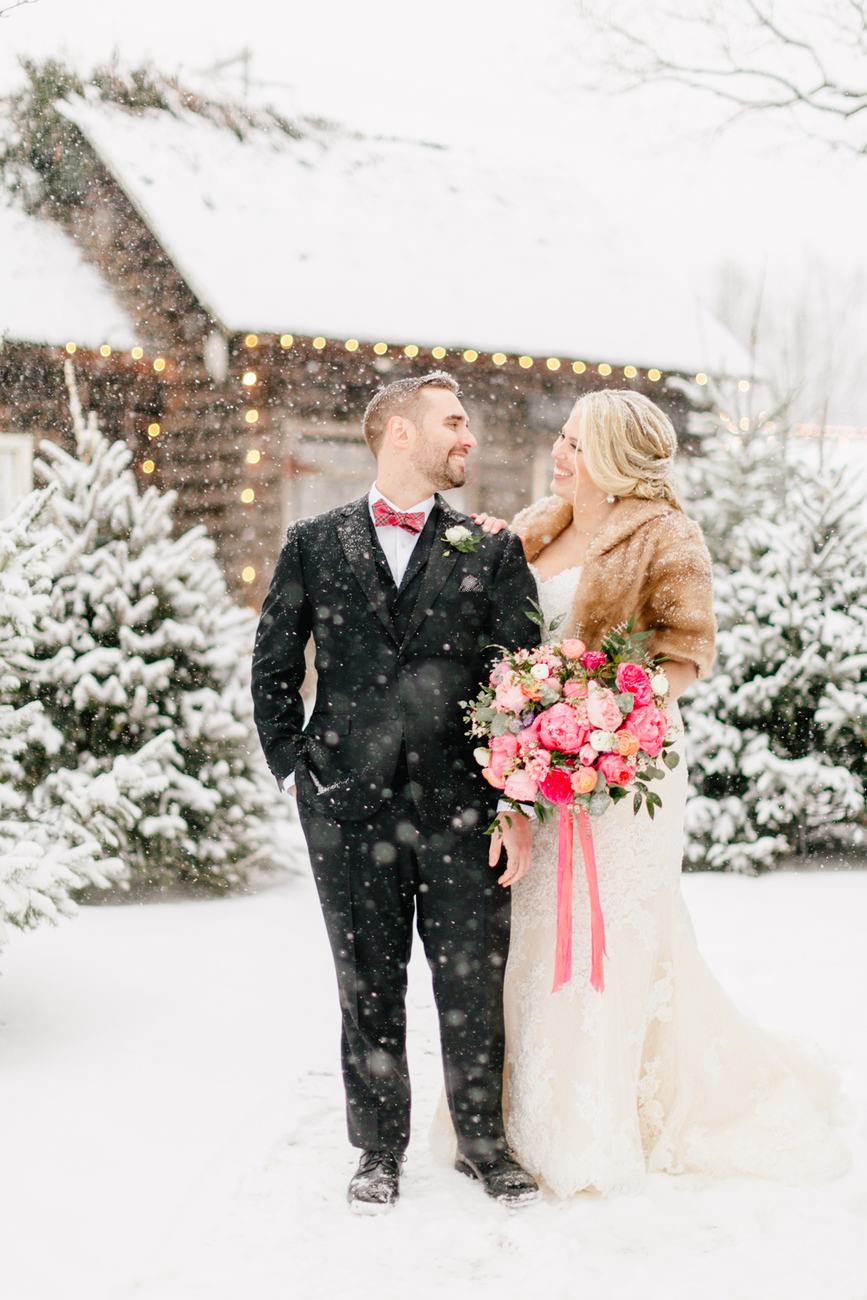 Danielle Chris Snowy Christmas Wedding Terrain Emily Wren Photography 028