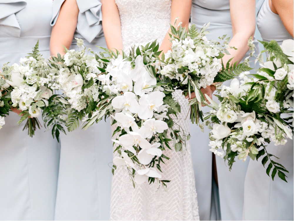 145 All White Wedding Bouquet