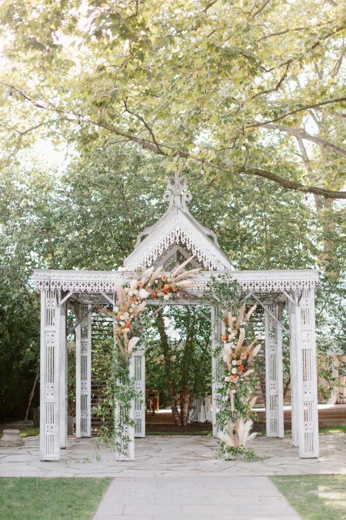 Magical ceremony arch before a micro wedding in Philadelphia