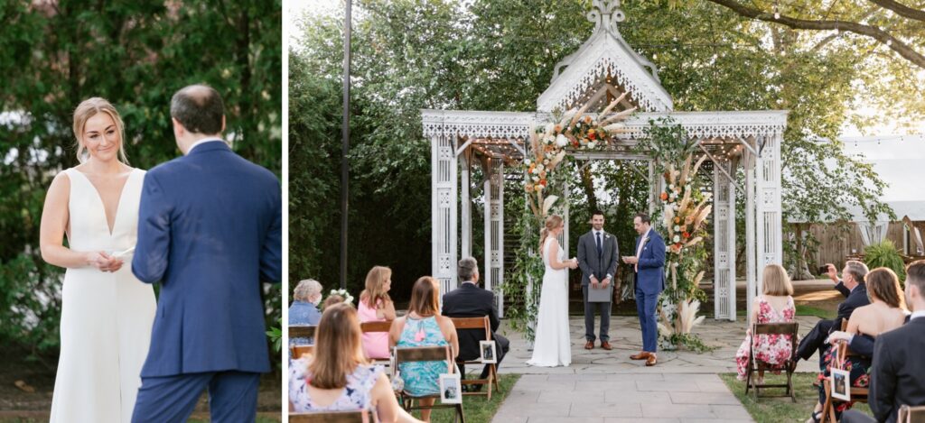 Intimate wedding ceremony at Terrain at Styer's by Emily Wren Photography