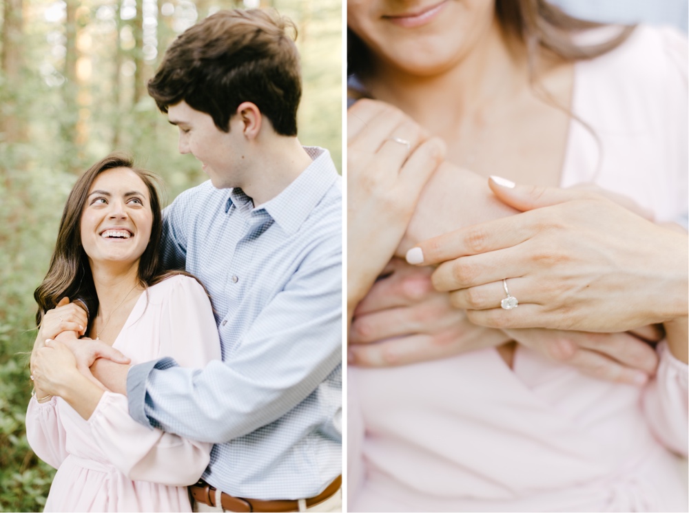 Romantic couple during a spring engagement shoot at Longwood Gardens by Emily Wren Photography