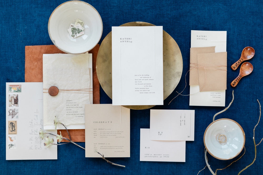 Custom invitation suite for a mirco-wedding in upstate New York