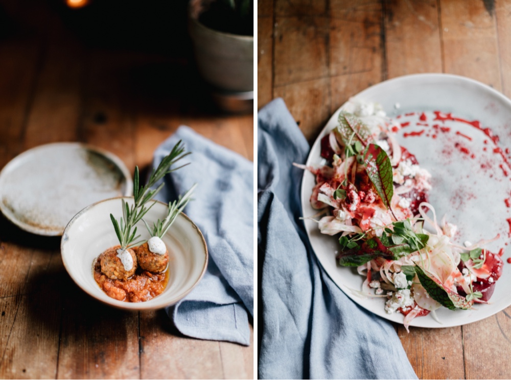 Hors d'oeuvres from Foxfire Mountain House for an intimate destination wedding by Emily Wren Photography