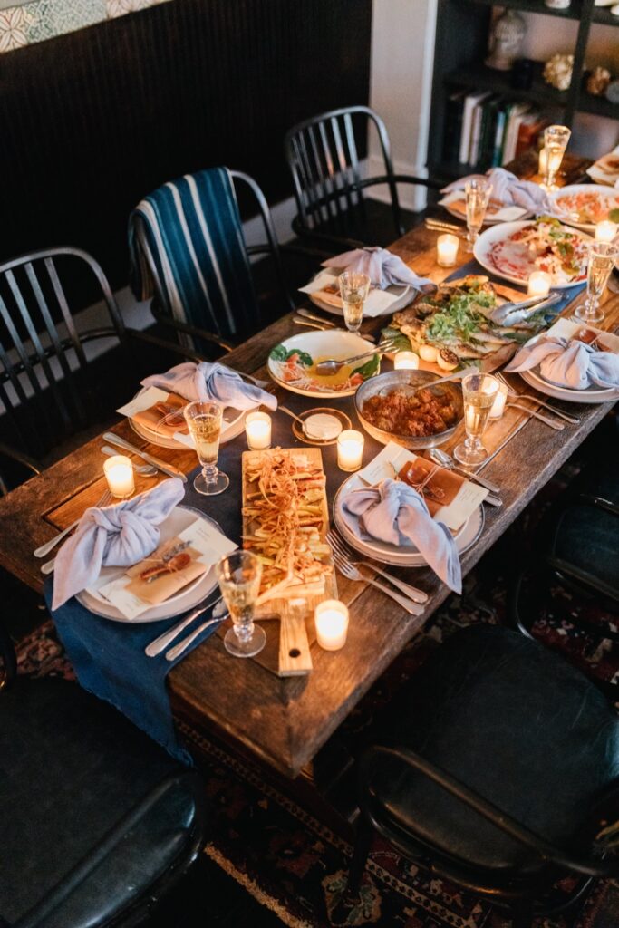 Farm-to-table wedding meal at an intimate upstate New York destination wedding