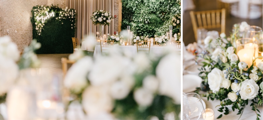 Wedding reception details with elegant spring accents by Emily Wren Photography