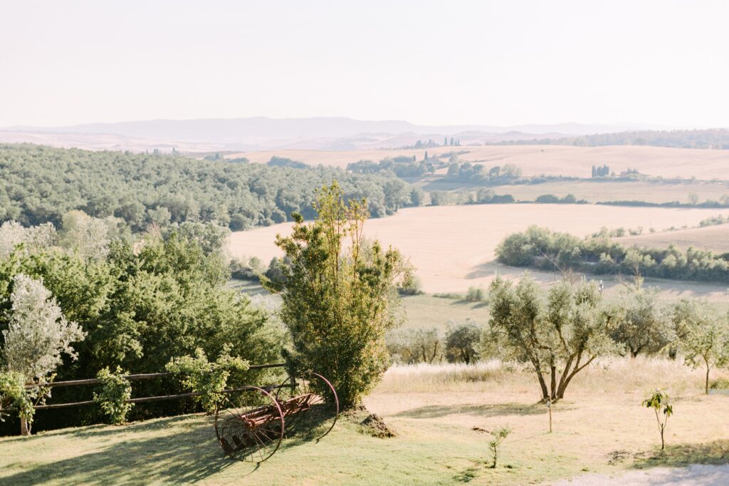 Fields in Tuscany, Italy for a romantic destination wedding
