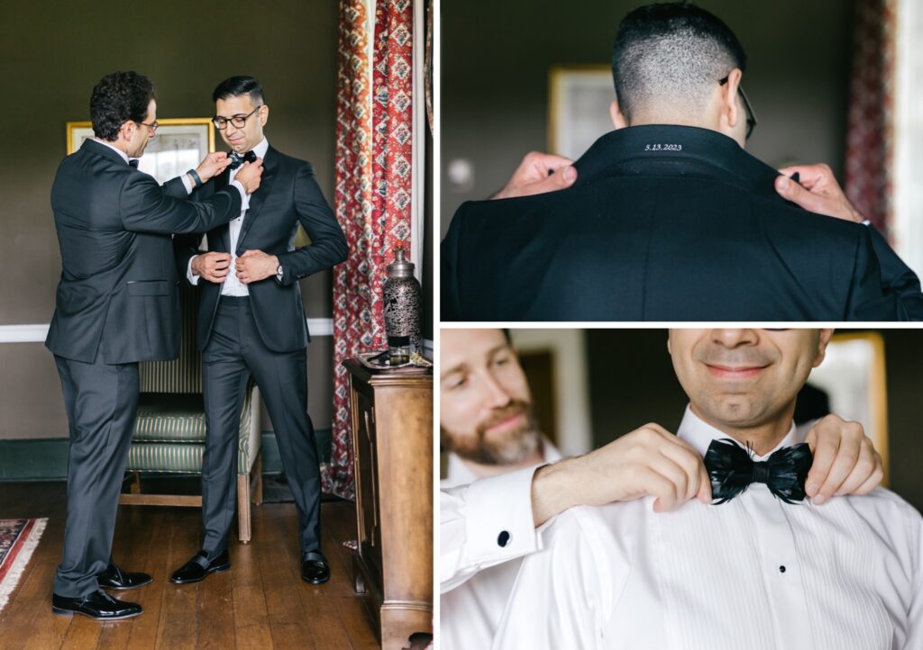 groom getting ready for his wedding in Pennsylvania
