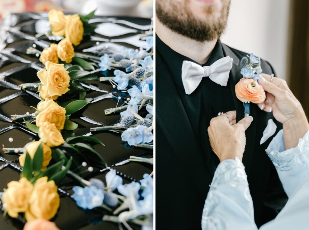 Boutonnieres for a colorful Spring Philadelphia wedding