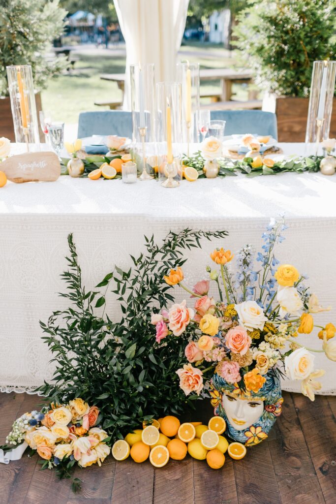Floral and Citrus reception details