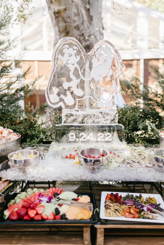 Custom ice sculpture at a luxury wedding in Philadelphia