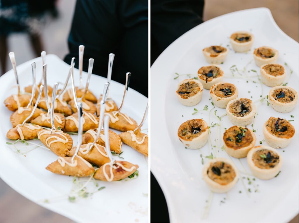 Passed Hors D'oeuvres during cocktail hour at a Cescaphe wedding in Pennsylvania
