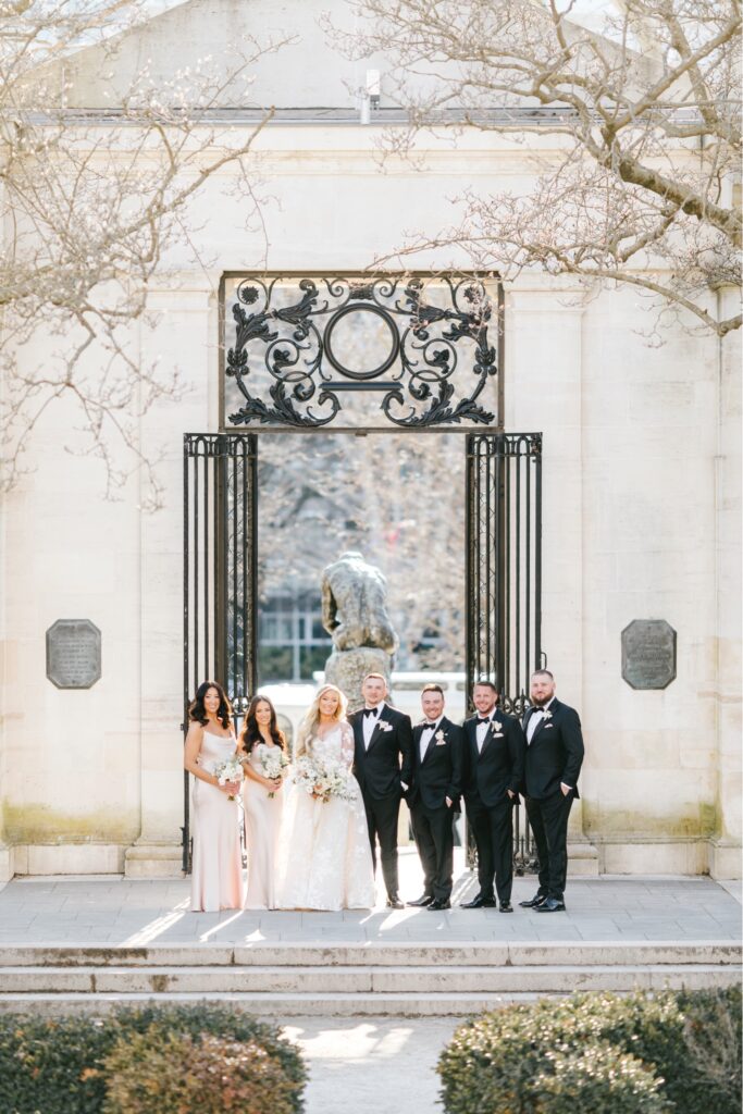 Philadelphia bridal party before the wedding ceremony at Waterworks