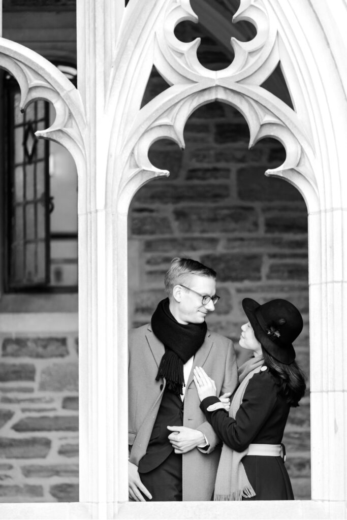 timeless engagement session at Princeton University in New Jersey