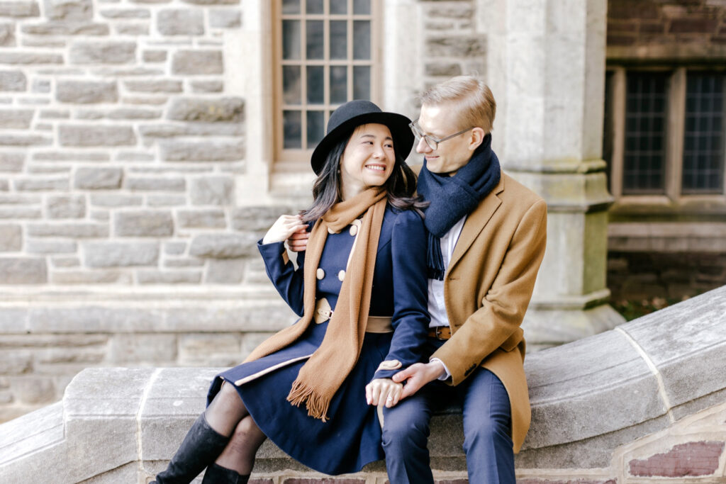 elegant engagement photoshoot at Princeton University by Emily Wren Photography