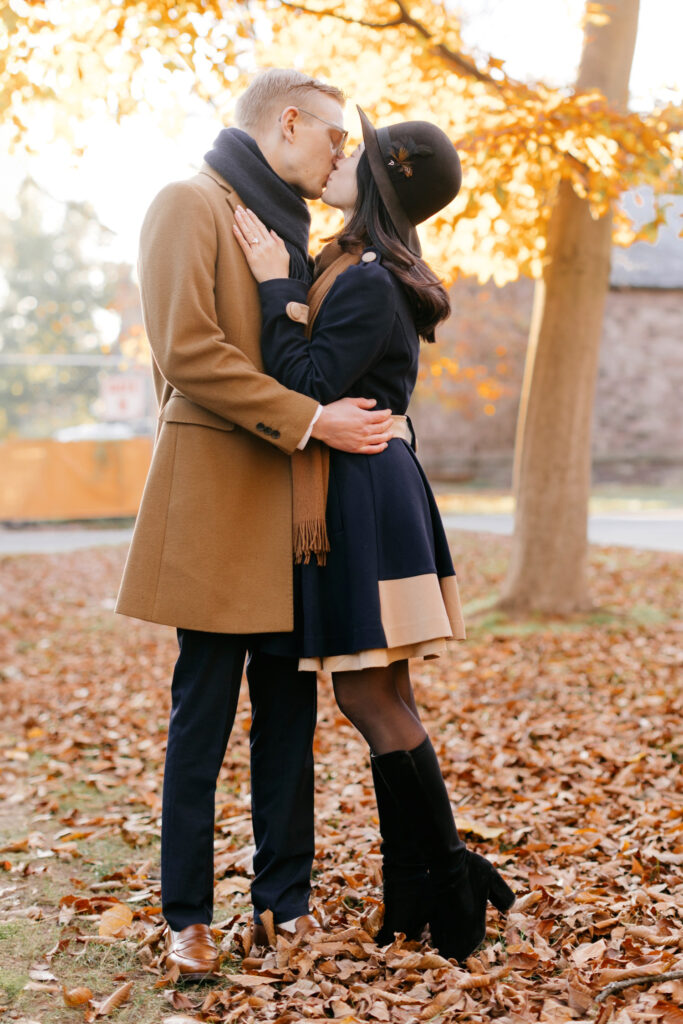 Fall engagement photo in Princeton, New Jersey by Emily Wren Photography