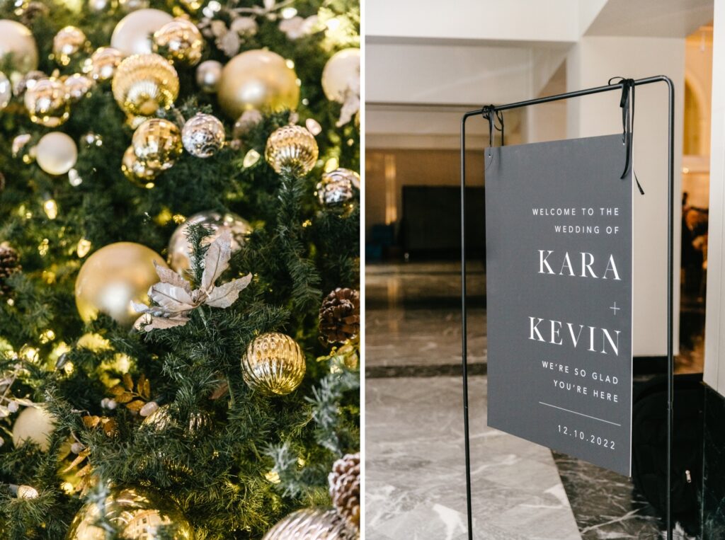 classic sleek black welcome sign to wedding ceremony