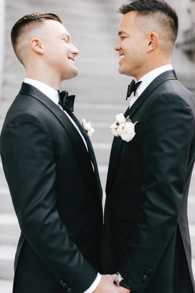 gay grooms portraiture in Old City Philadelphia by Emily Wren Photography