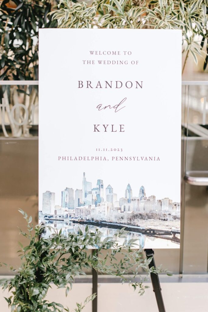 Philadelphia Wedding welcome sign by Emily Wren Photography