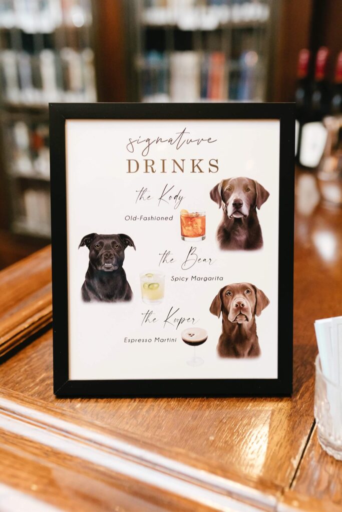 dog inspired signature cocktail menu