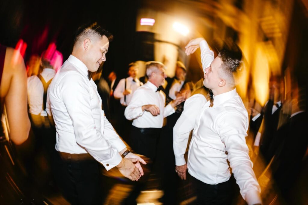 LGBTQ+ wedding reception dance floor at The Kimmel Center