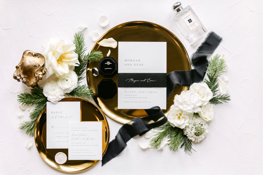 classic black and white invitation details by Emily Wren Photography