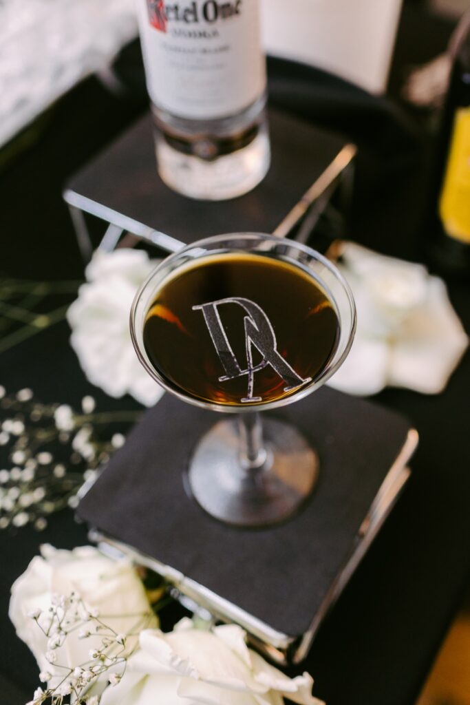 Espresso martini bar at Philadelphia. Summer wedding by Emily Wren photography.