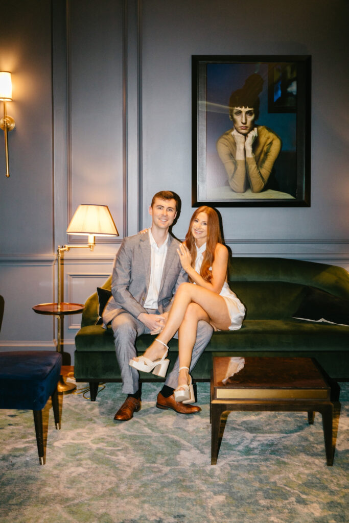 Engagement photos at Boston hotel The Newbury by Emily Wren Photography