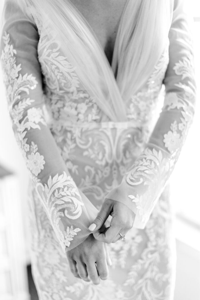 lace wedding gown sleeves by Emily Wren Photography