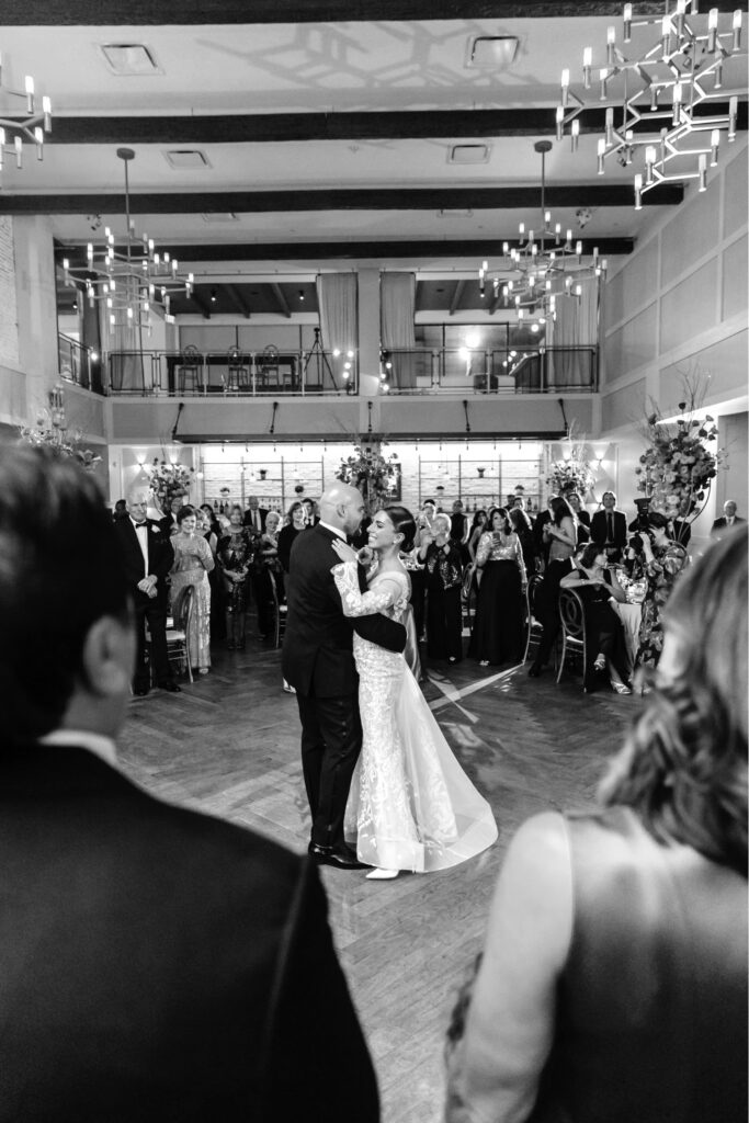 bride and grooms first dance at The Lucy in Center City Philadelphia by Emily Wren Photography