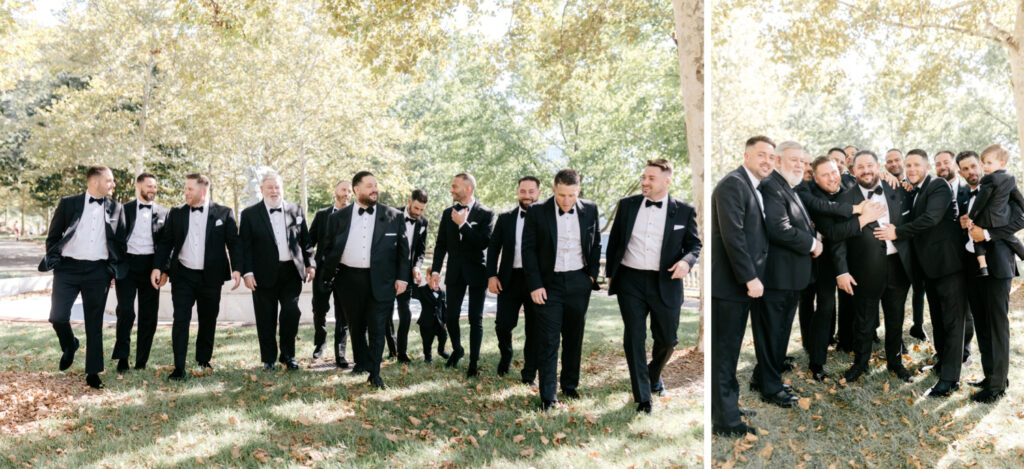 groom with groomsmen in Center City Philadelphia by Emily Wren Photography