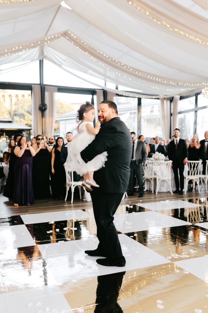 father daughter dance at Philadelphia wedding reception with groom & his daughter