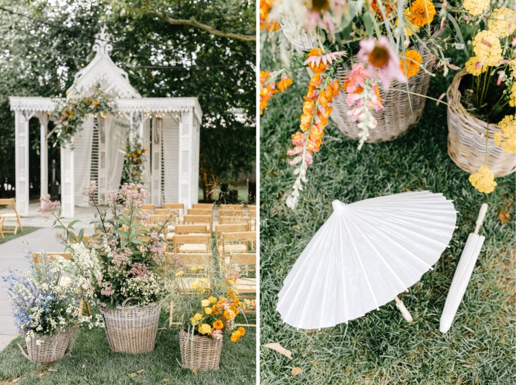 outdoor garden wedding ceremony details by Pennsylvania wedding photographer Emily Wren Photography