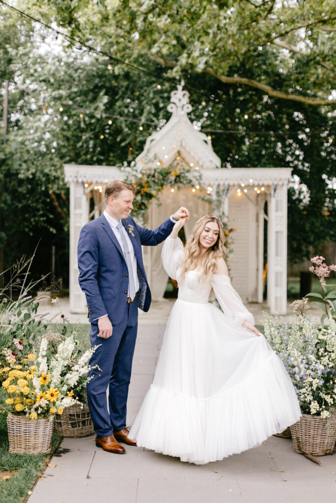 bride & groom portrait at Terrain at Styer's by Emily Wren Photography