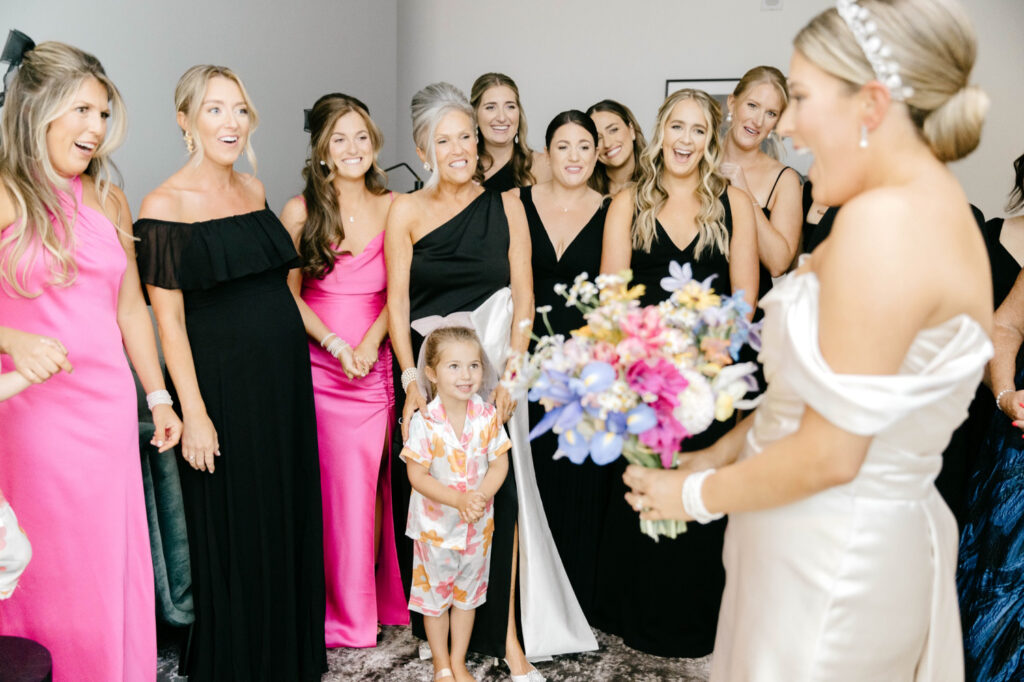 bridesmaids first look by Emily Wren Photography