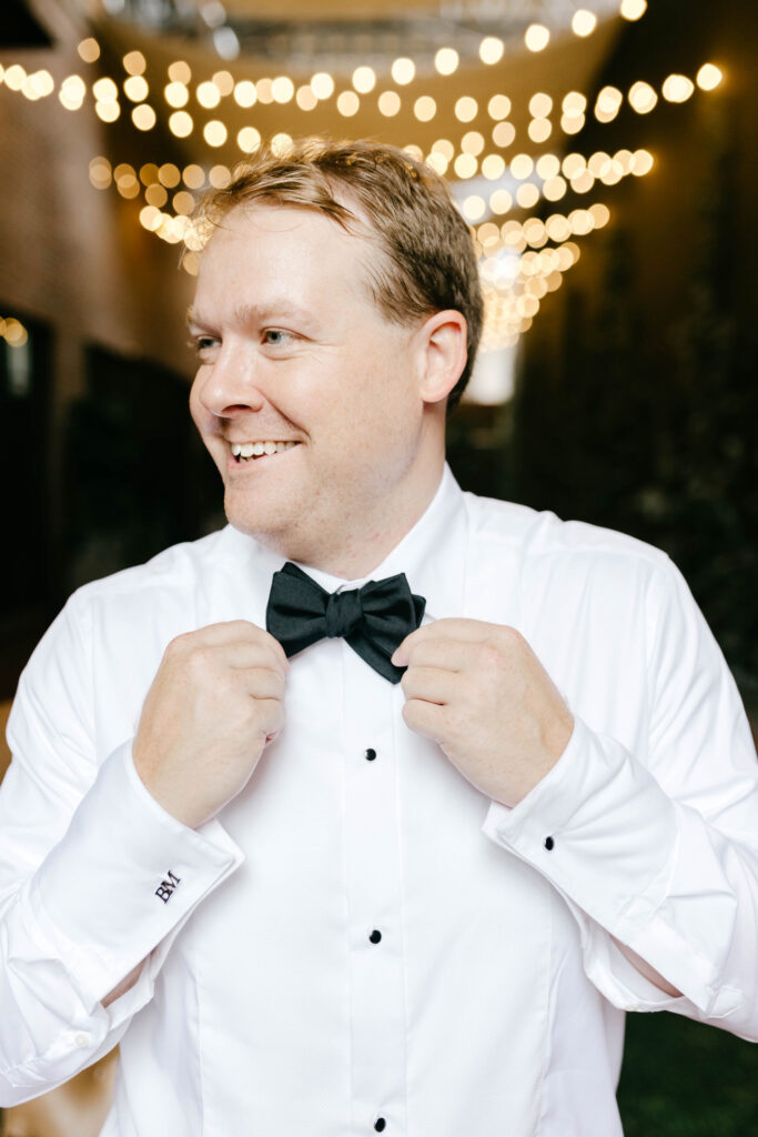 groom as he gets ready for his Spring wedding in Philadelphia