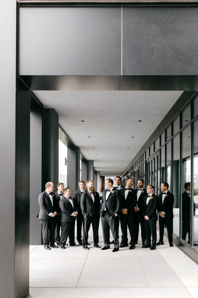 groom with his groomsmen at The Fitler Club, Philadelphia, Pennsylvania