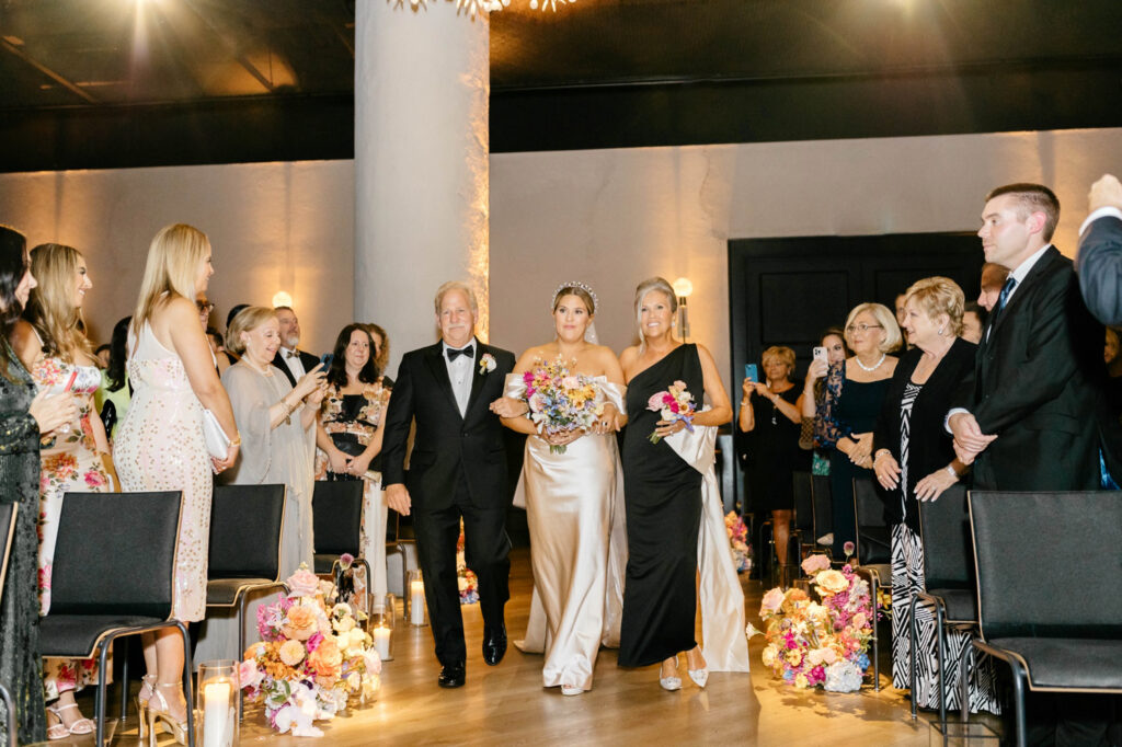 bride walking down the aisle at The Fitler Club wedding ceremony