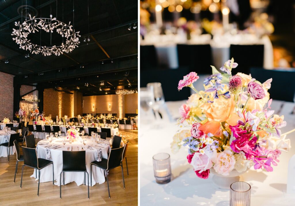 Fitler Club vibrant spring wedding reception details