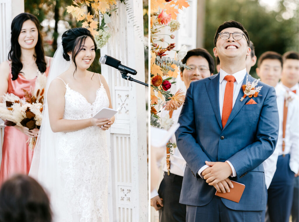 bride & groom's funny wedding vows by Pennsylvania wedding photographer Emily Wren Photography