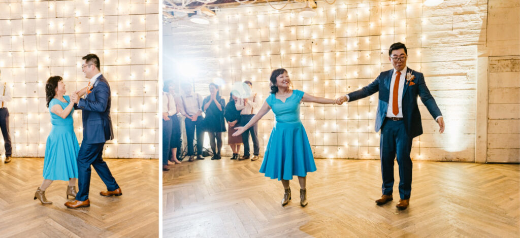 Mother son dance during Terrain wedding reception