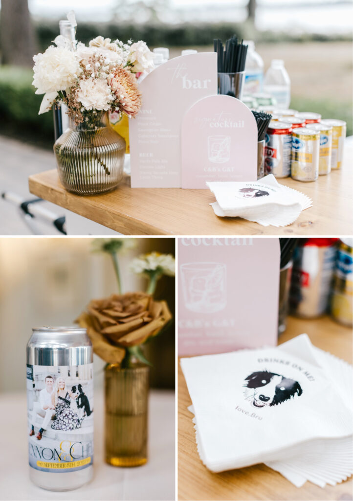 custom beer cans for wedding cocktail hour