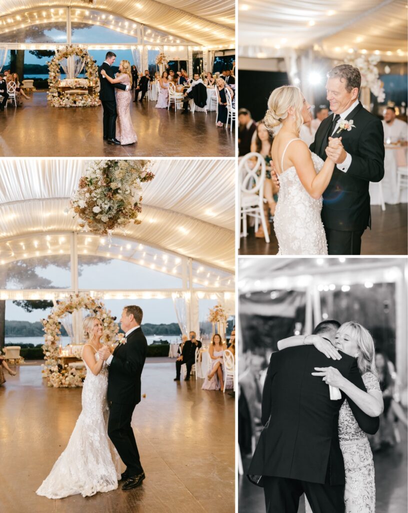 parent dances during Philadelphia, Pennsylvania summer wedding reception