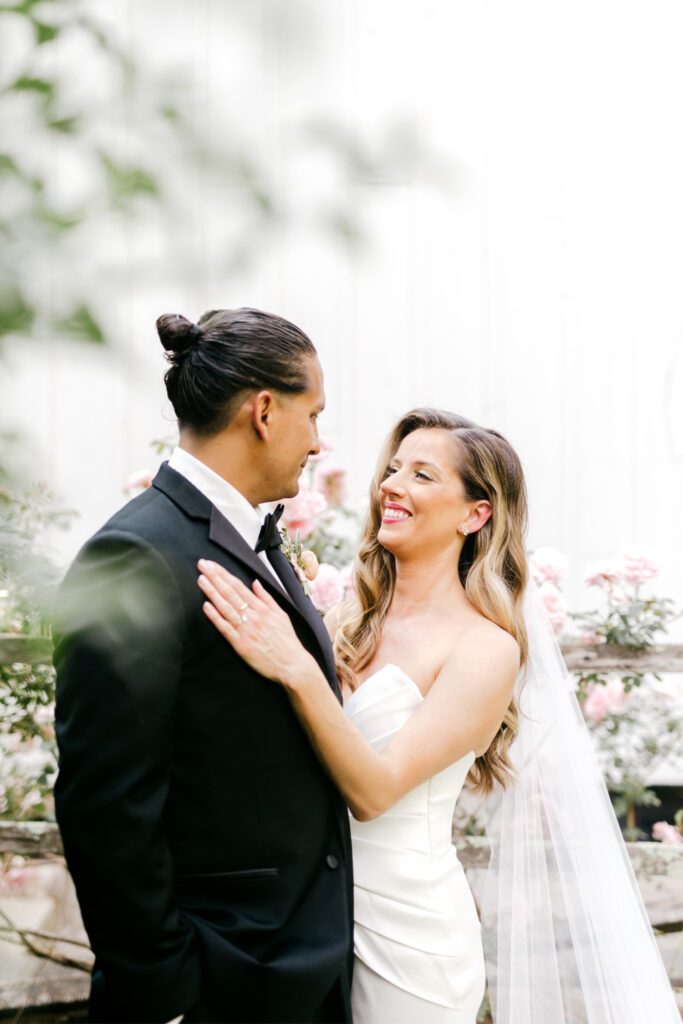 bride & groom portrait at Terrain wedding venue by Emily Wren Photography