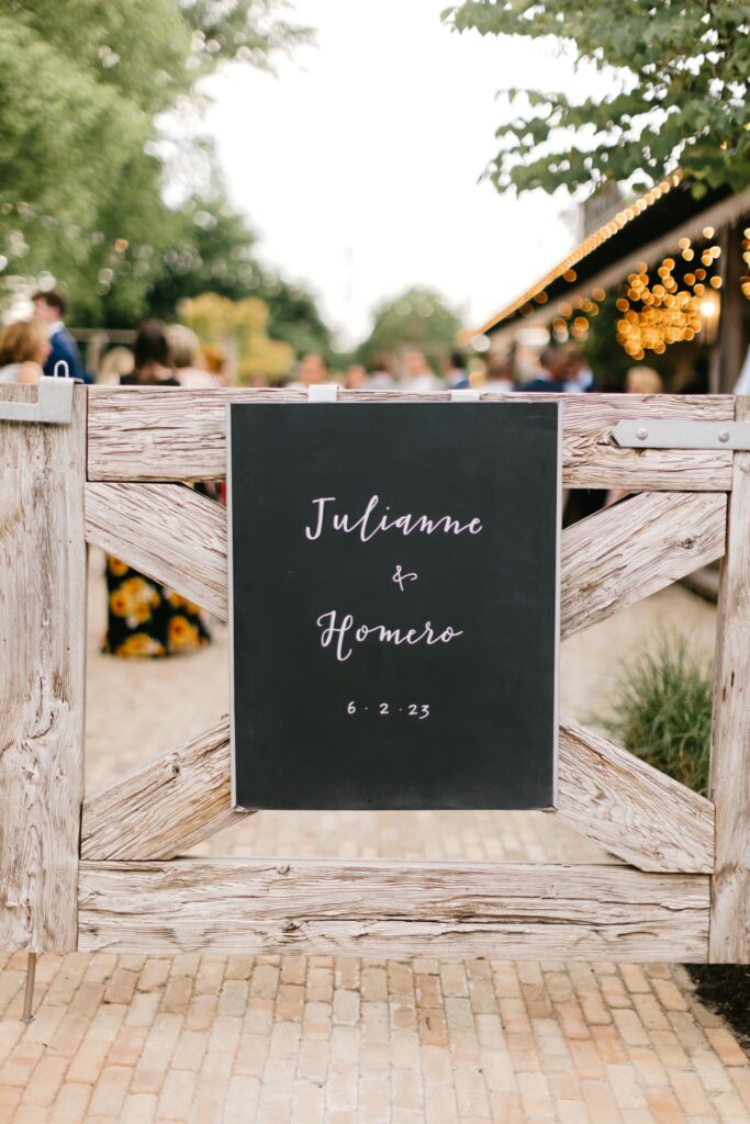 garden wedding welcome sign