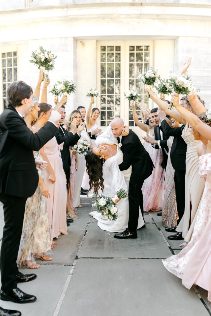 bridal party at Merchant's Exchange by Emily Wren Photography