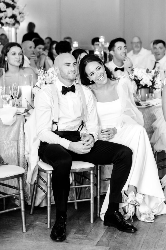 bride and groom at their summer wedding reception at The Lucy by Emily Wren Photography