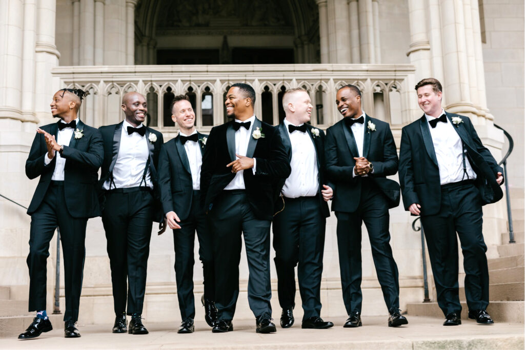 groom with groomsmen in Washington DC by Emily Wren Photography