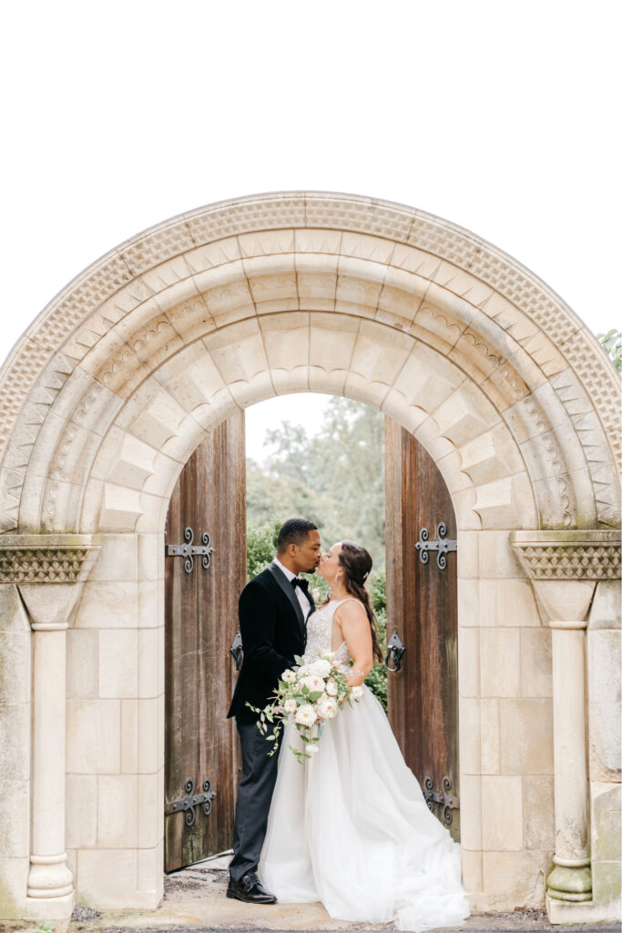 bride & groom portrait session in Washington DC garden