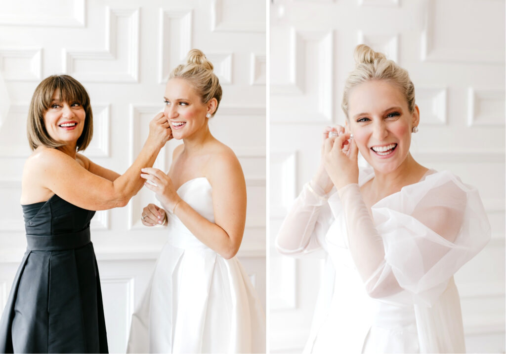 bride getting ready for her summer Philadelphia wedding by Emily Wren Photography