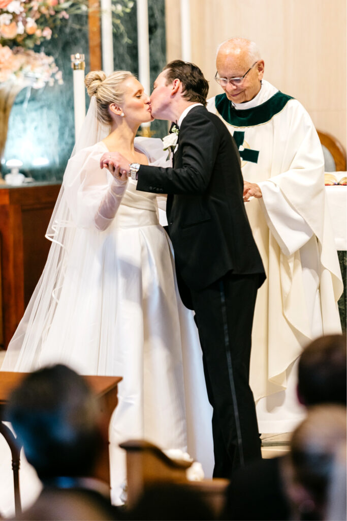 New Hope PA wedding ceremony in a church by Emily Wren Photography